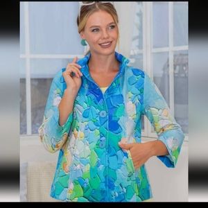 Dolcezza Tranquil Garden Jacket Floral   Art To Wear Melissa Mckinnon  Sz XS